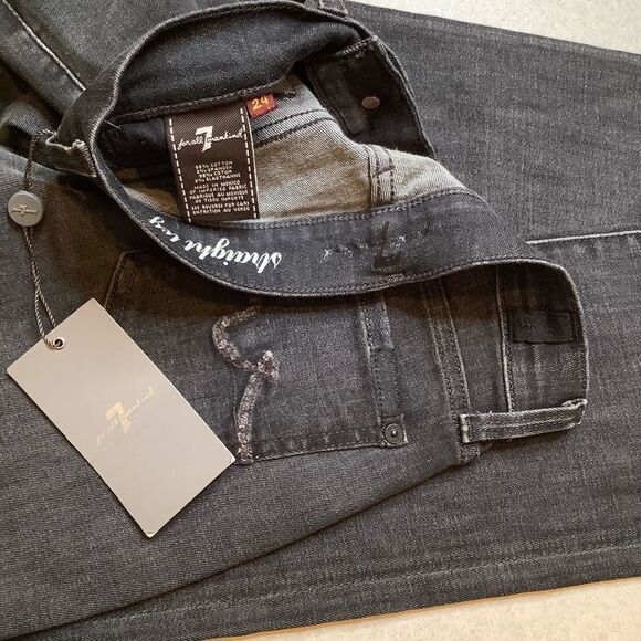 7 For All Mankind Jeans 24‎ Straight Charcoal NWT - Picture 4 of 5